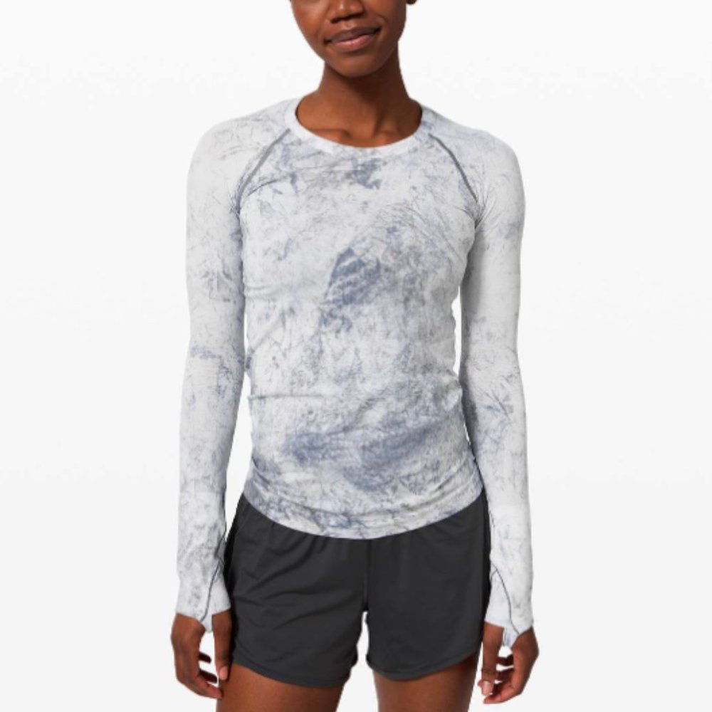 Lululemon Swiftly Tech Long Sleeve - Silver Tie Dye - Size 6